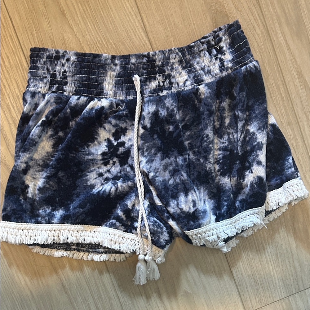 No Boundaries Navy Tie-Dye High Waist Shorts